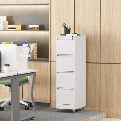 GREATPLANINC 4 Drawer File Cabinet with Removable Wheels and Anti-Tip, Lockable Office Filing Cabinet Storage Cabinet