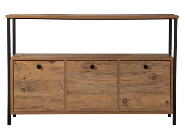 CALICOSY - Buffet 3 portes avec 1 tablette supérieure L120 cm SIENNA