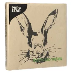 Papstar Servietten My Name is Rabbit recycelt 3 lagig 33x33cm 20 Stück