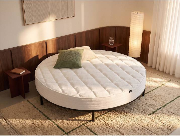 Matratzen-Lattenrost-Set - 220 x 220 cm - rund - Stärke 25 cm - ROMA von YSMÉE