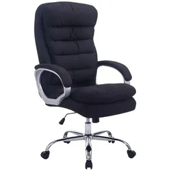 Décoshop26 - Bürostuhl auf Rollen mit integrierter Wippmechanik maximale Belastbarkeit 235 kg schwarzer Stoffbezug Metallgestell 10_0006909 10_0006909