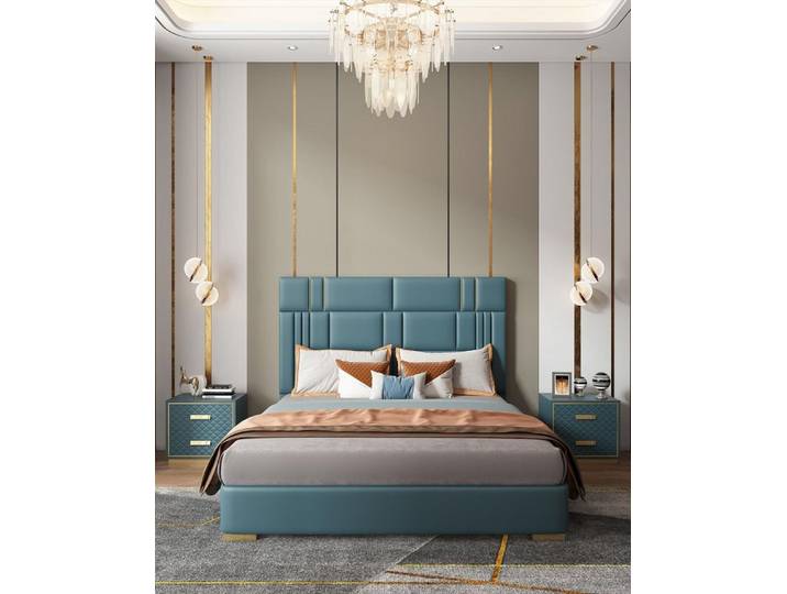 Xlmoebel Polsterbett Luxus Schlafzimmerbett mit eleganter Polsterung im Hotel-Stil (Bett, 1-tlg., Bett), Hergestellt in Europa