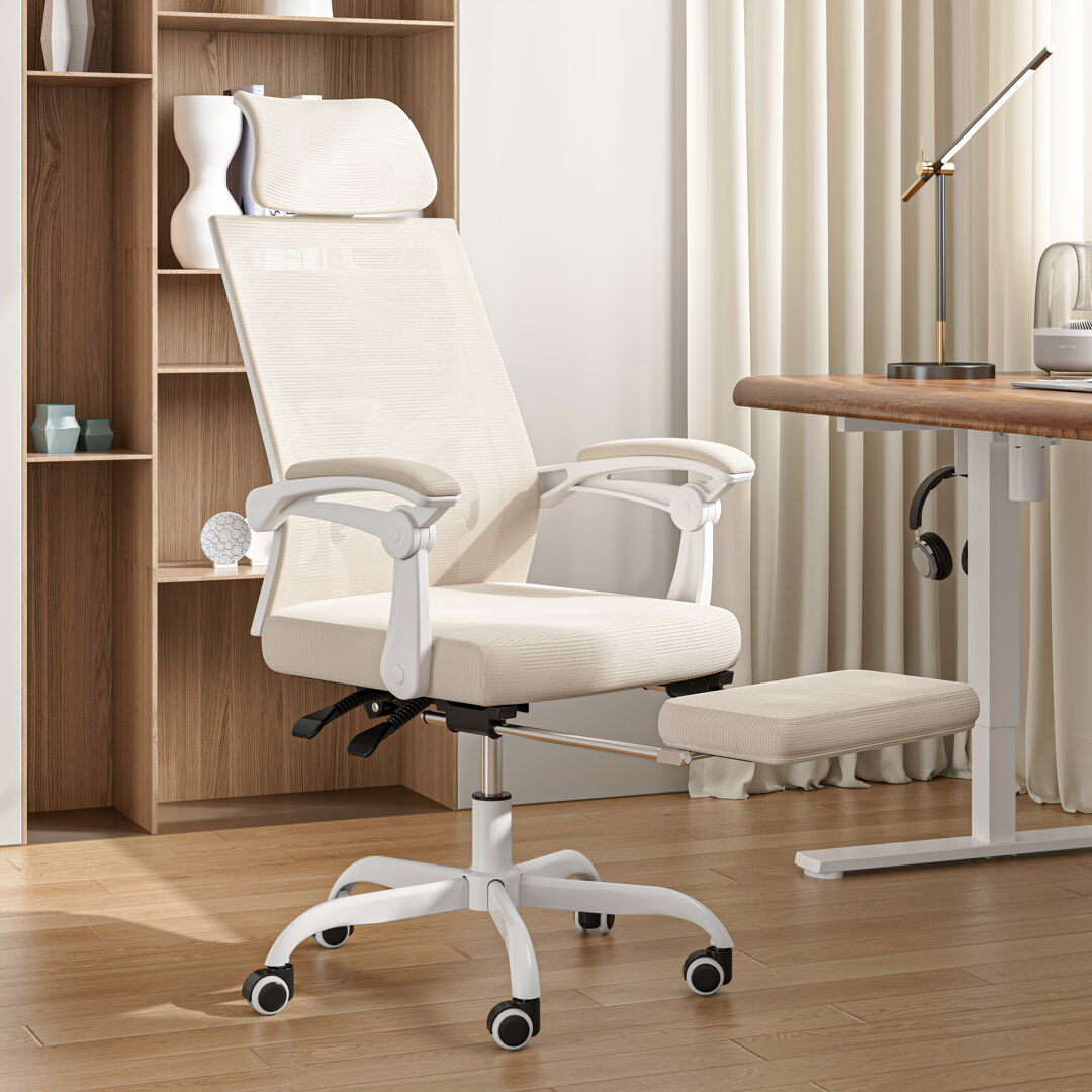 Inbox Zero Office Chair White/White 64cm W X 64cm D