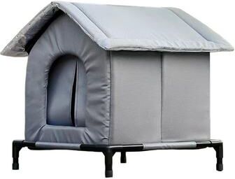 Inspired Living WeatherShield Insulated Outdoor Cat House & Small Pet Shelter set Grey 33x33x40cm