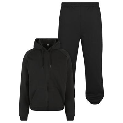 Trainingsanzug URBAN CLASSICS "Urban Classics Herren Blank Suit", Herren, Gr. XXL, schwarz, 65% Baumwolle, 35% Polyester, unifarben, Sportanzüge Trainingsanzug