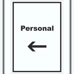 HB-Druck Personal Aufkleber mit Text und Richtungspfeil links hochkant A0 (841x1189mm)