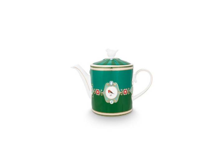 PiP Studio Teekanne Love Birds Medallion Teekanne grün 1,3l, Teapot Love Birds Medallion Emerald-Green 1.3ltr