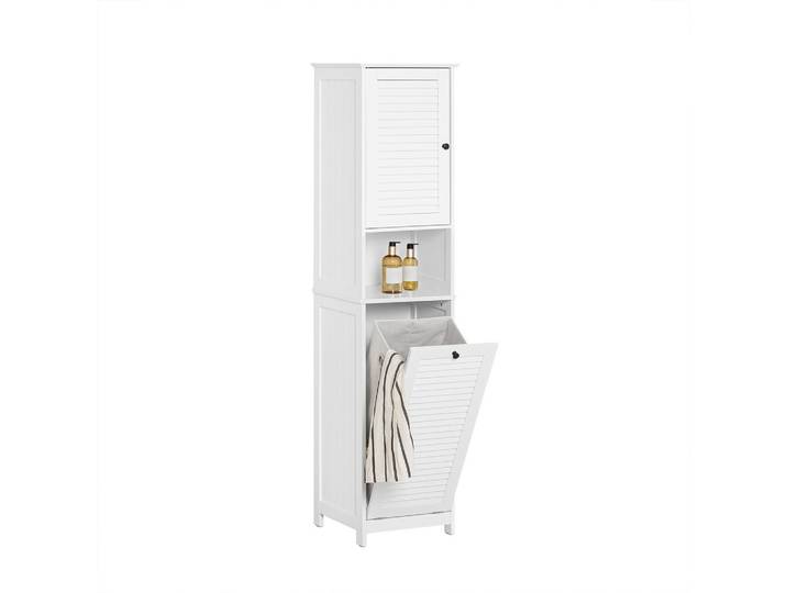 HOCHSCHRANK mit Wäschekorb Weiß, 40x170x38 cm