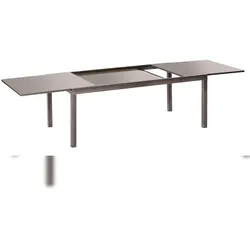 Merxx Semi Ausziehtisch, 150 (220) x 90 cm, Aluminium/Glas, Graphit