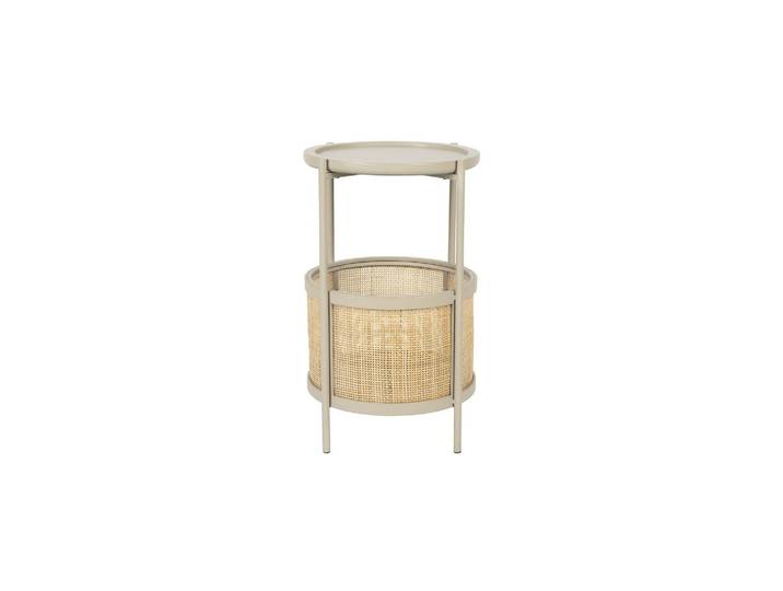 Table d'appoint en rotin beige, léger, 2 kg - White Label, Makoto