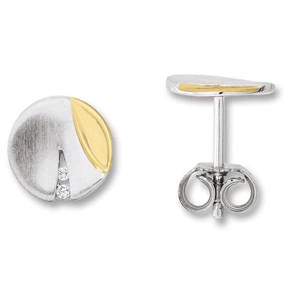 Paar Ohrhänger ONE ELEMENT "Zirkonia Ohrringe Ohrstecker aus 925 Silber", gold (silber), Ohrringe, Damen, Damen,mit Zirkonia, Silber 925 (Sterlingsilber), Symbolische Note – harmonisch gestaltet mit Liebe zum Detail