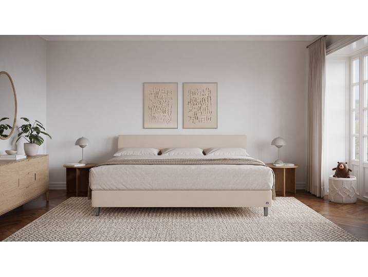 BRUNO Familienbett 240x200cm in Beige XXL Boxspringbett Premium mehrfach ausgezeichnet in Design & Qualität