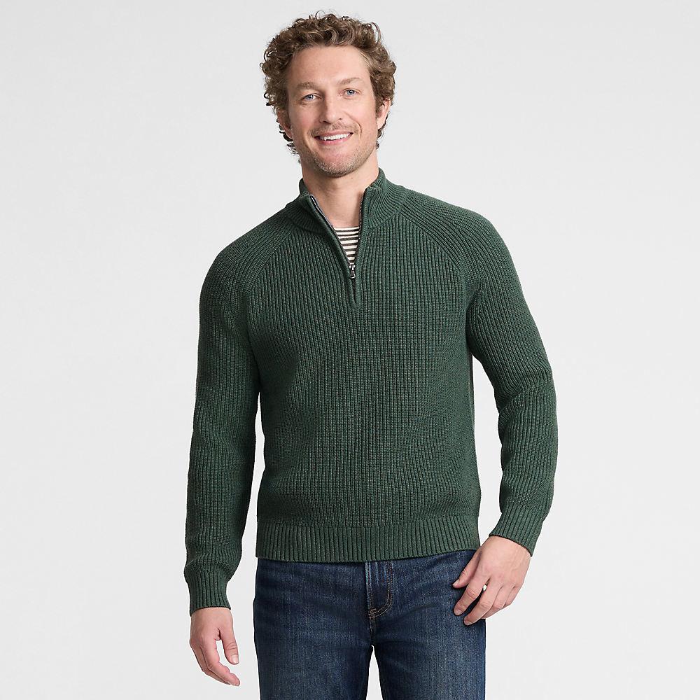 DRIFTER Pullover mit Reißverschluss, Herren, size: regular, Grün, Baumwolle, by Lands' End