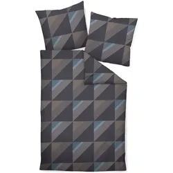 Janine Design Mako-Satin-Bettwäsche J.D. 200 x cm Satin Blau Nachtblau
