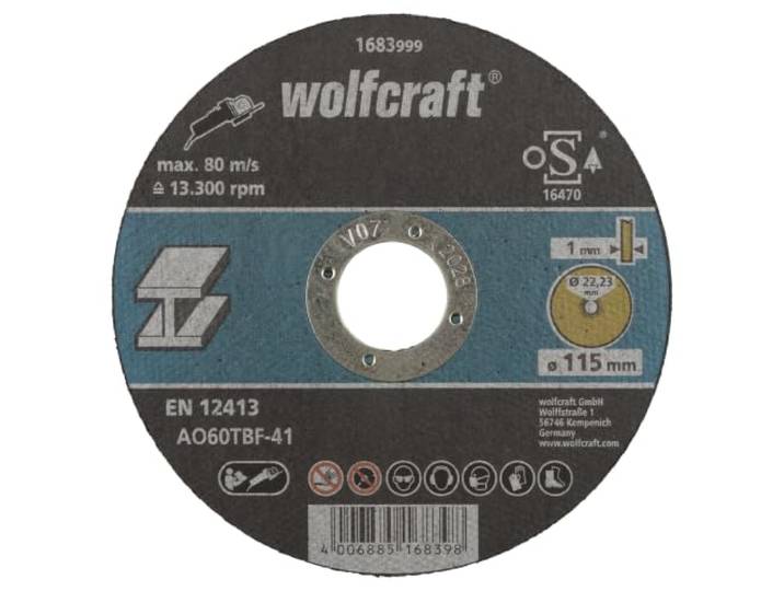 wolfcraft Doorslijpschijf voor metaal I 1683999