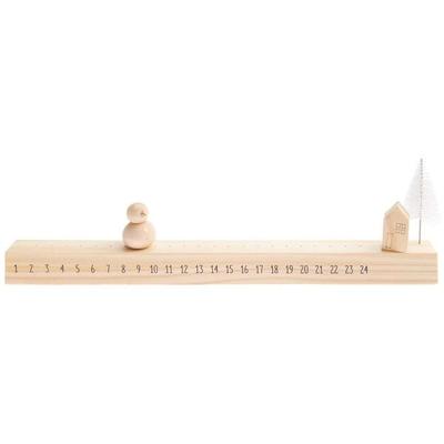 Schiebe-Adventskalender Schneemann Holz 36x11,5x3cm