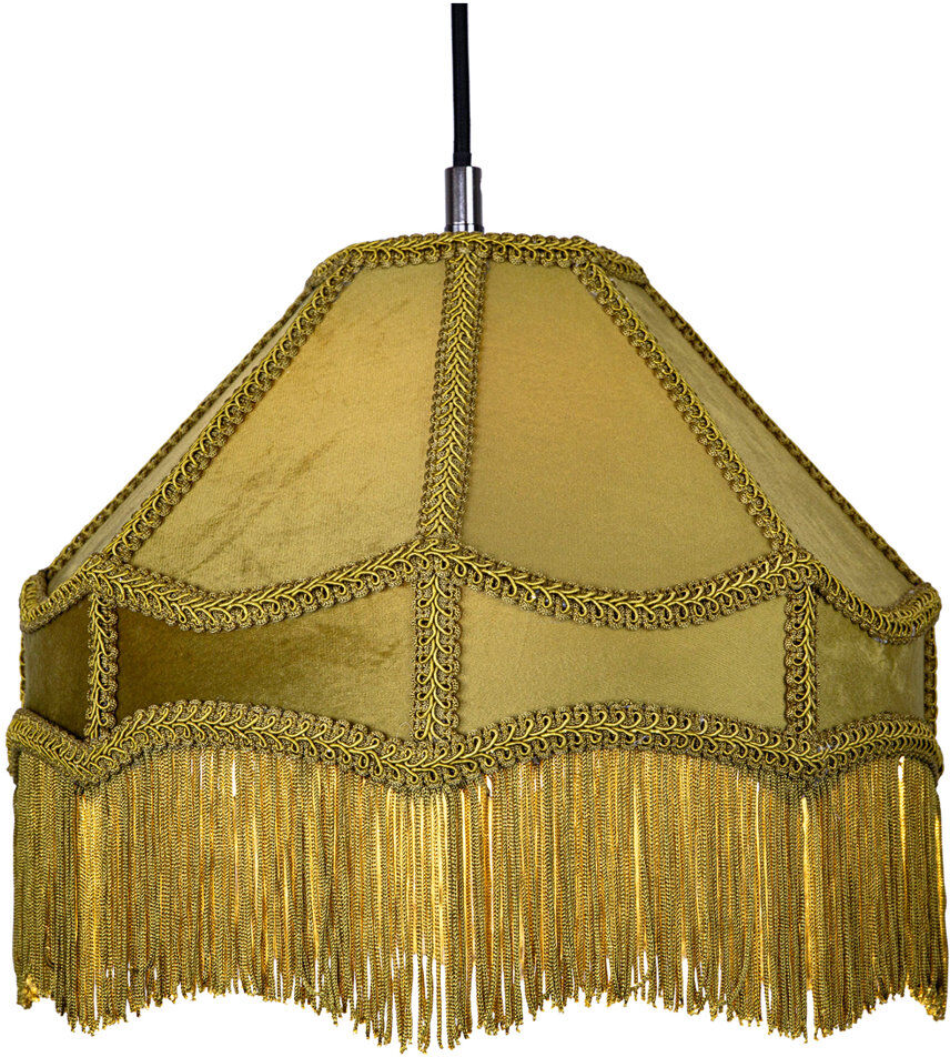 Mercer41 19 cm H Empire Velvet Lamp Shade ( No Direct Attachment Method ) Olive Green 19cm H X 30cm W X 30cm D