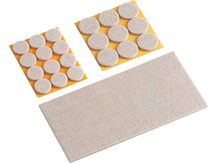 Metafranc TopSoft 644896 Viltglijders, 2-delig, zelfklevend, beige-effectieve bescherming van je meubels en stoelen/meubelglijders