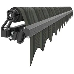 Spettmann BASIS offene Gelenkarmmarkise manueller Antrieb rechts 250x200cm Gestellfarbe anthrazit Dessin anthrazit/grau gestreift