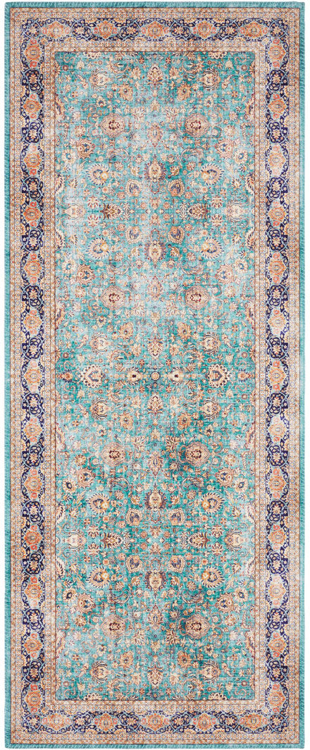 Elle Decoration Keshan Maschad Tufted Jade Rug Runner 80 x 200cm
