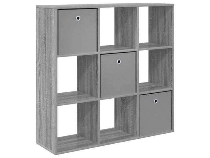 Sideboard Sonoma-Grau 102 x 31 x 99,5 cm Holzwerkstoff Wohnzimmer, Innenbereich, versenkte Griffe, Regale, Aufbewahrung, Deko, Bücher, Montageanleitung