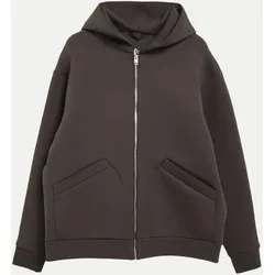 Scuba-Sweatjacke mit Kapuze Braun L