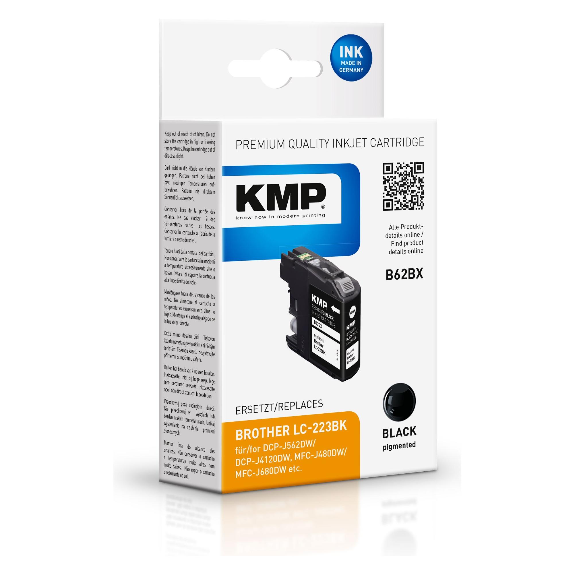 KMP Tinte ersetzt LC223BK (BK) (1529,4001)