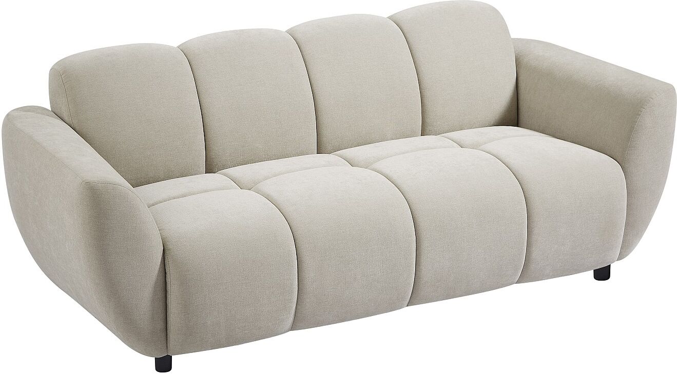 Vente-unique Sofa 3-Sitzer - Stoff - Beige - Stepp-Optik - JULORI