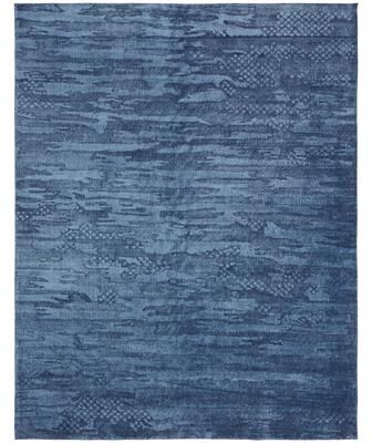 KALATY Handmade Blue Area Rug