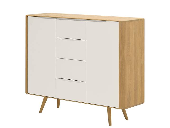 Buffet 110 cm 135cm Marron/Blanc coquille/Chêne sauvage