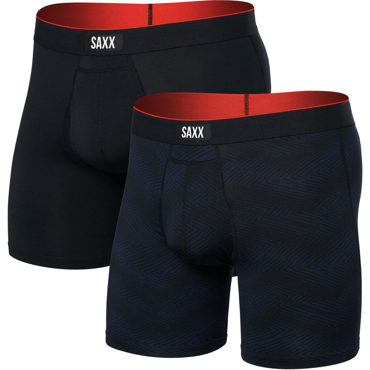 Saxx Multi-sport Mesh Boxer Brief FLY 2PK full tilt chevron/black (FTB) M SXPP2MS-FTB-M