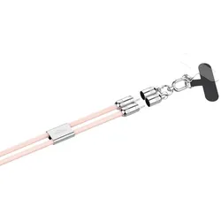 USB-Lanyard rose Typ-C zu Typ-C Trageband mit integriertem Kabel 120 cm