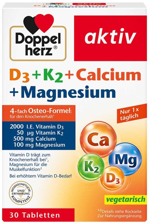 Doppelherz aktiv D3 + K2 + Calcium + Magnesium Tabletten 30stk