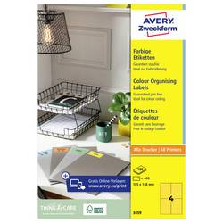 Avery-Zweckform 3459 Universal-Etiketten 105 x 480 mm Papier Gelb 400 St. Permanent haftend Tintenstrahldrucker, Laserdrucker, Farblaserdrucker, Kopierer,