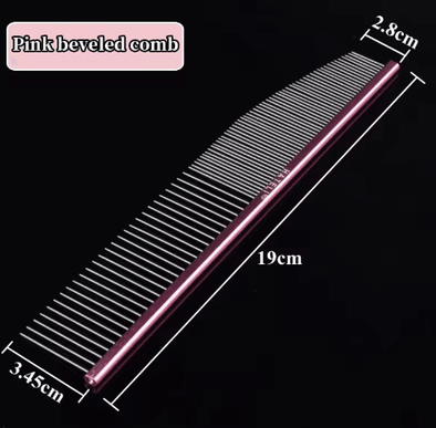 Inspire Picks Professional Stainless Steel Pet Grooming Comb With Dual Teeth Design a Pink