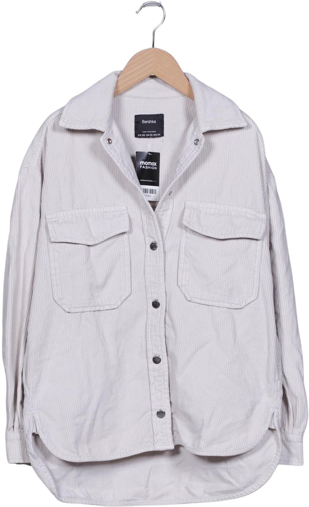 bershka Damen Jacke, Cremeweiß, Gr. XS, Baumwolle - Second Hand