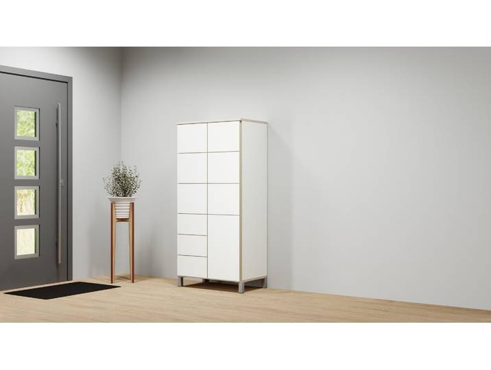 Highboard nach Maß Premium Dekore Weiß Multiplex Kante