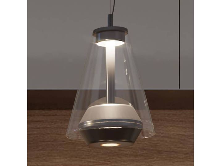 Prandina Designer Hängeleuchte Shuttle, dimmbar, schwarz, für Wohn- / Esszimmer, Aluminium, Design