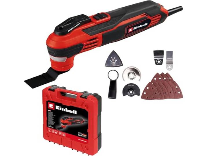 Einhell Multifunktionswerkzeug TE-MG 350 EQ (350 W, 22.000 bis 40.000 min^-1 Schwingzahl, LED-Licht, Schnellspannverschluss, inkl. Koffer und Zubehör)