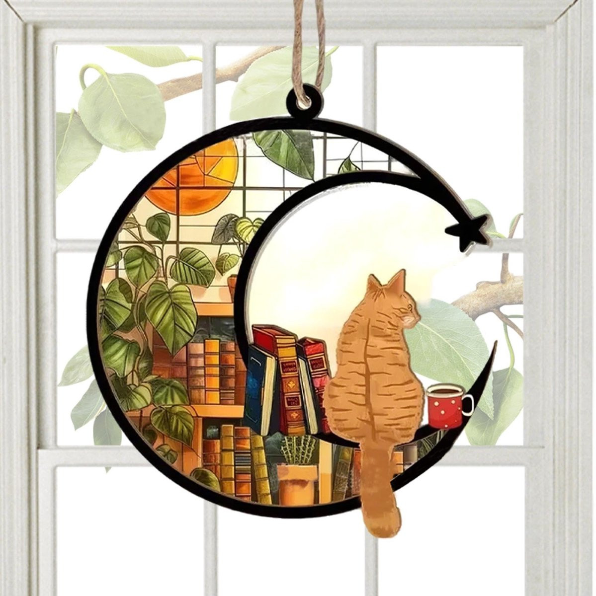 Dailygoods Zonvanger Schattig Kattenornament - Hangende Raamdecoratie voor Binnen
