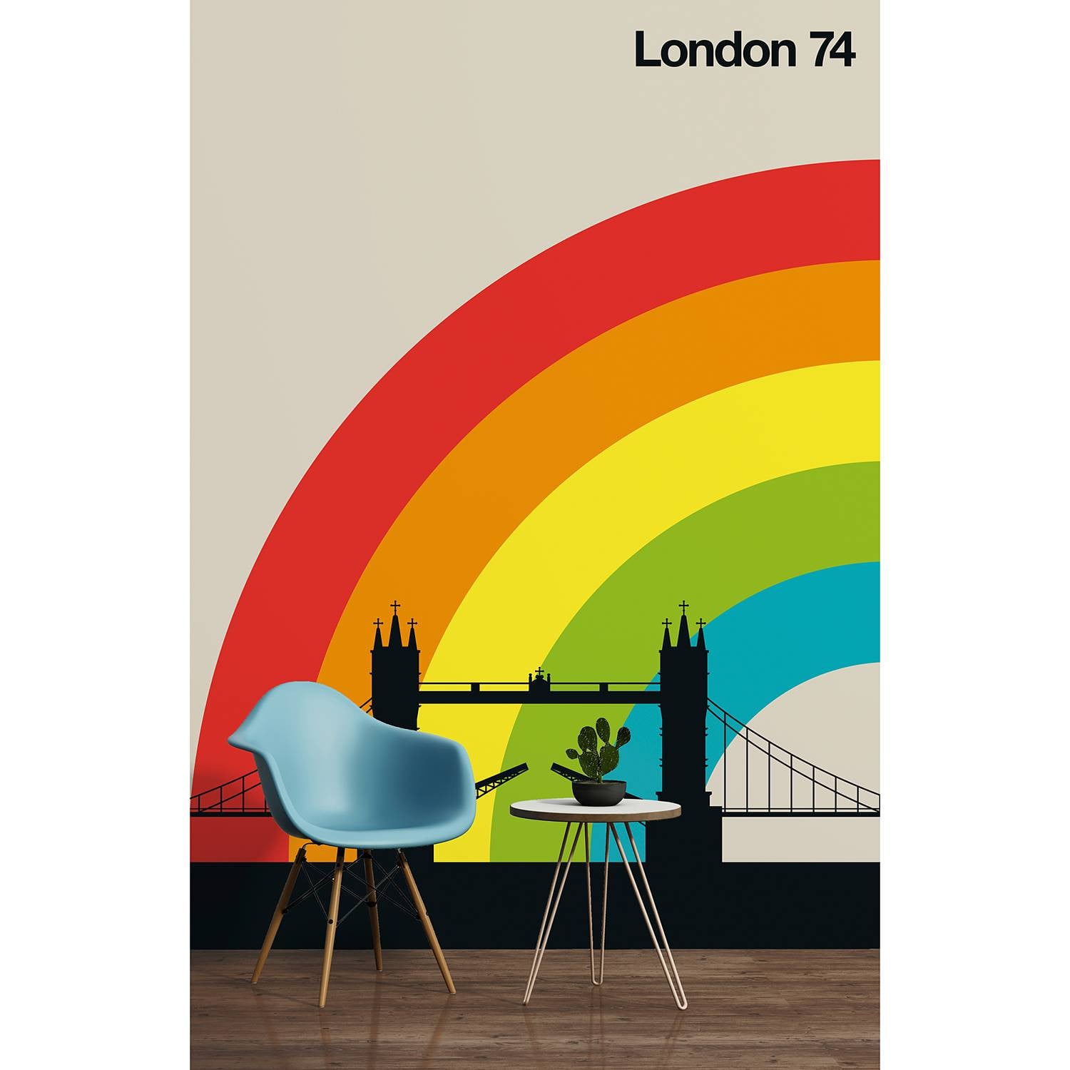 home24 Fotobehang London Abstract Modern City Multicolour Mica-vlies
