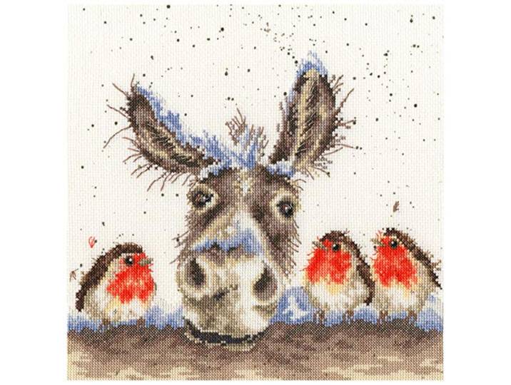 Bothy Threads Kruissteekset Kerstmis Ezel , 26x26cm, XHD39, telpatroon