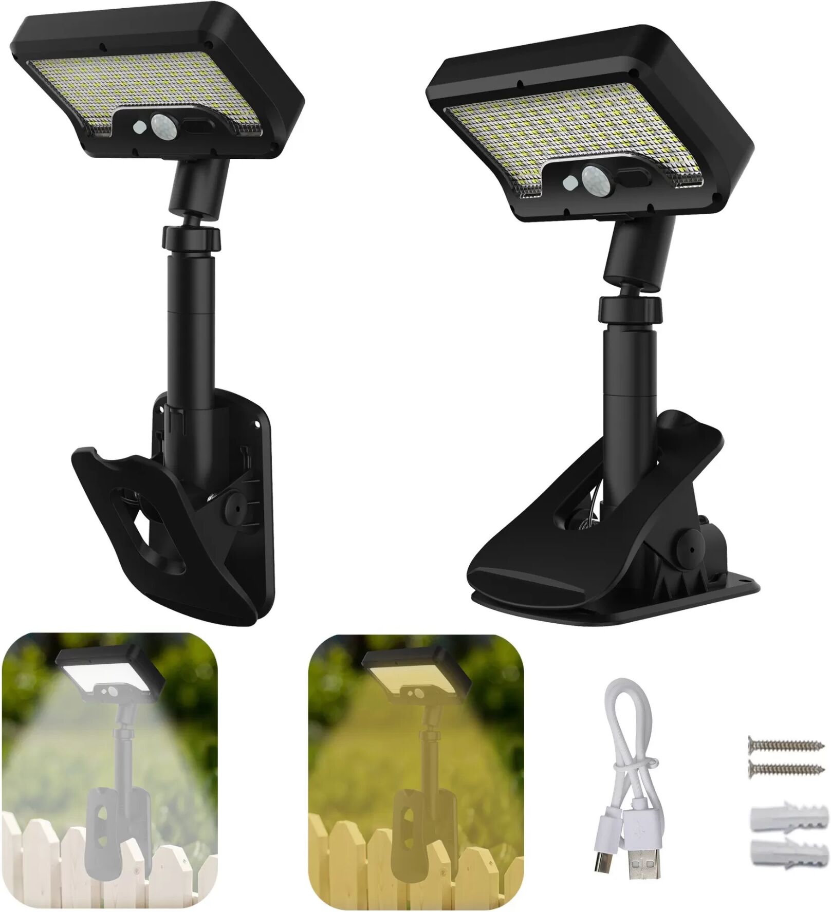 INF Solar Clip-LED Gartenlampe mit Bewegungsmelder - Weißes Licht