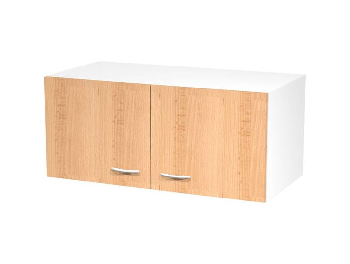 Réhausse d'armoire Eminence - H.40 x L.90 cm - Surmeuble Blanc - 2 portes Hêtre