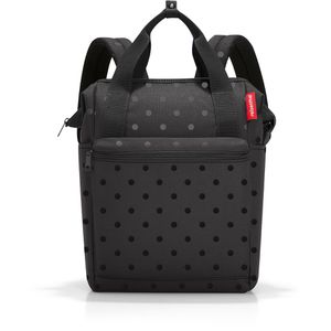 Reisenthel Rucksack Allrounder R, 39 cm, mit Laptopfach, glossy dots black, Polyester, wasserabweisend, 12 Liter
