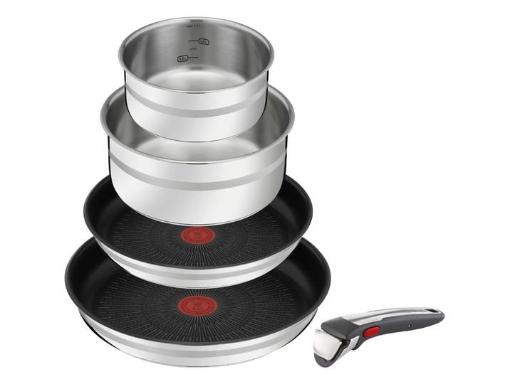 Kochgeschirr-Set Tefal Jamie Oliver Ingenio 5-teilig - Farbe: silber - Kochgeschirrset