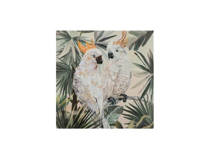 Handgemaltes Bild „Lovely Kakadus“ 80 x 80 cm Multicolor Crea Collection