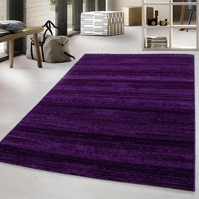 Teppich AYYILDIZ TEPPICHE "Plus 8000, auch als Läufer erhältlich" Gr. 6, lila, B:200cm H:6mm L:290cm, Kunstfaser, Teppiche, Teppich, Läufer, gestreifter Flachflor, robust, Webteppich, alle Räume