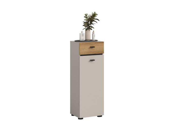 Homes & Jones Standschrank Aqua (B/H/T: ca. 32/91/30 cm) in Kaschmir/Kaschmir, Recyclingholz, 32x91x30 cm, Badezimmer, Badmöbel, Midischränke