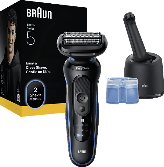 Afeitadora - Braun Series 5 52-B7000cc, Con centro de limpieza SmartCare, Tecnología Autosense, Azul